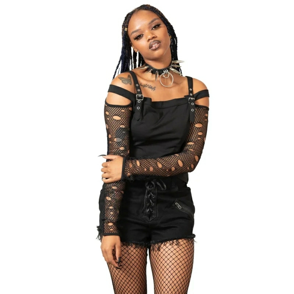 Killstar Black Mesh Sleeves  Top